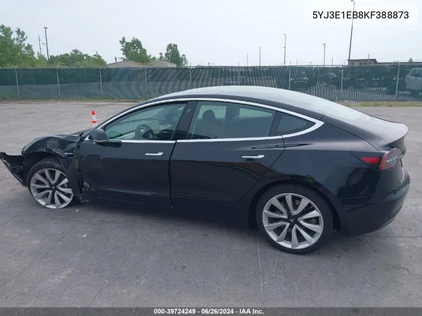 2019 Tesla Model 3 Long Range/Performance VIN: 5YJ3E1EB8KF388873 Lot: 39724249