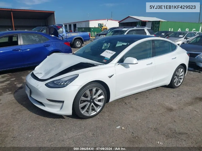 5YJ3E1EB1KF429523 2019 Tesla Model 3 Long Range/Performance