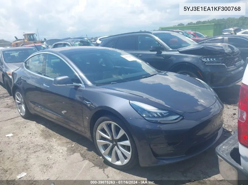 2019 Tesla Model 3 Long Range/Mid Range/Standard Range/Standard Range Plus VIN: 5YJ3E1EA1KF300768 Lot: 39875263