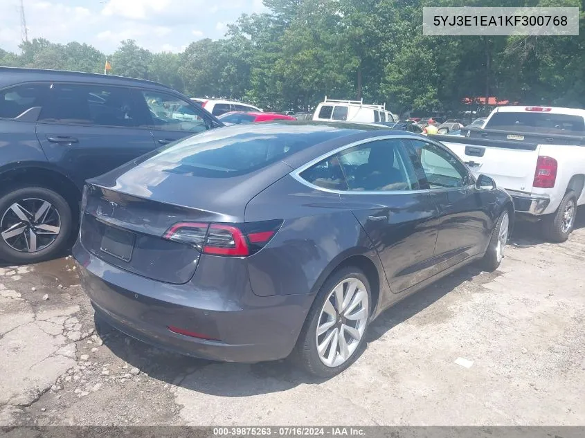 2019 Tesla Model 3 Long Range/Mid Range/Standard Range/Standard Range Plus VIN: 5YJ3E1EA1KF300768 Lot: 39875263