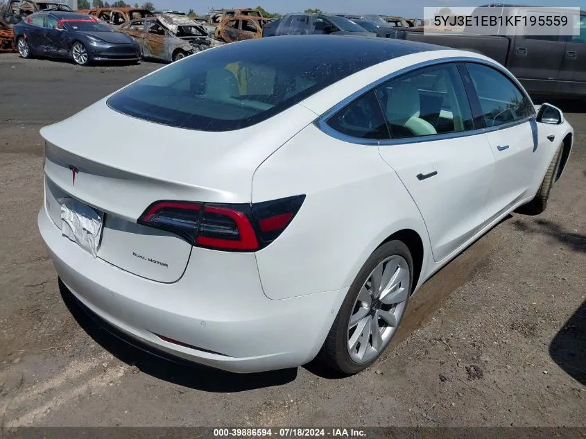 5YJ3E1EB1KF195559 2019 Tesla Model 3 Long Range/Performance