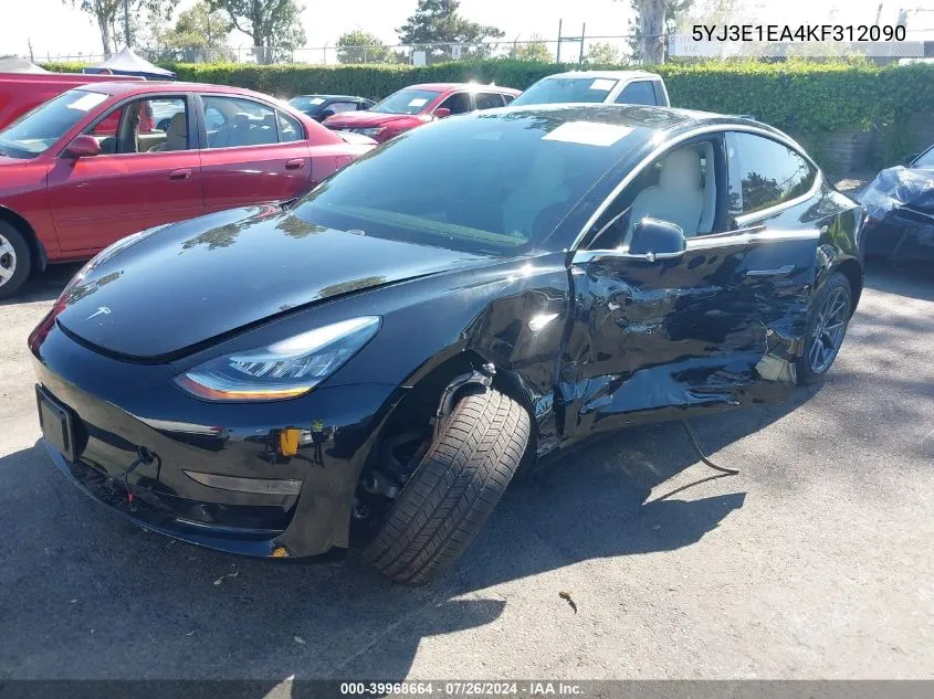 5YJ3E1EA4KF312090 2019 Tesla Model 3 Long Range/Mid Range/Standard Range/Standard Range Plus