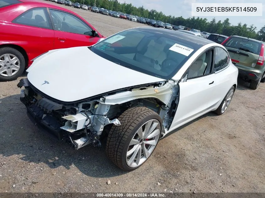 5YJ3E1EB5KF514509 2019 Tesla Model 3 Long Range/Performance