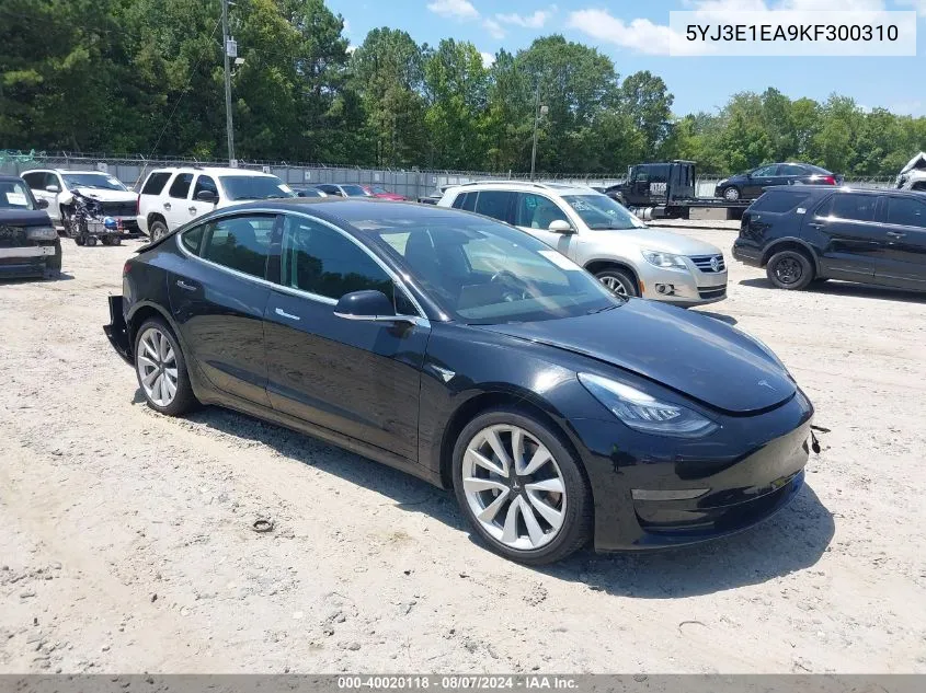 2019 Tesla Model 3 Long Range/Mid Range/Standard Range/Standard Range Plus VIN: 5YJ3E1EA9KF300310 Lot: 40020118