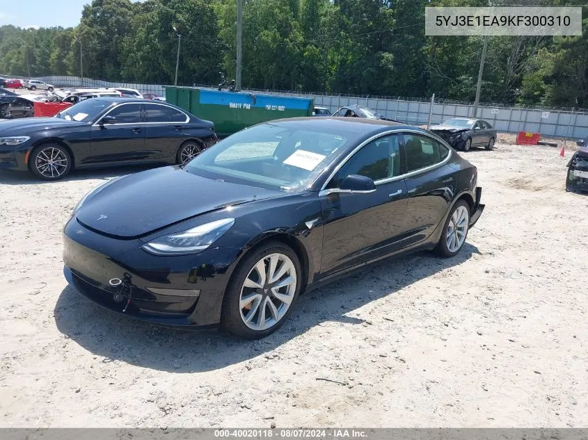 5YJ3E1EA9KF300310 2019 Tesla Model 3 Long Range/Mid Range/Standard Range/Standard Range Plus