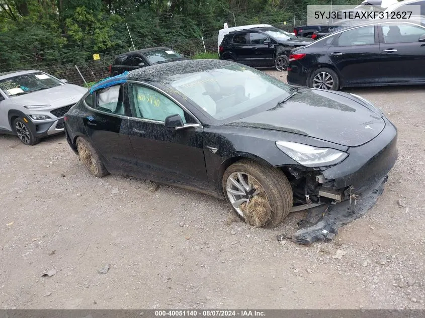 2019 Tesla Model 3 Long Range/Mid Range/Standard Range/Standard Range Plus VIN: 5YJ3E1EAXKF312627 Lot: 40051140