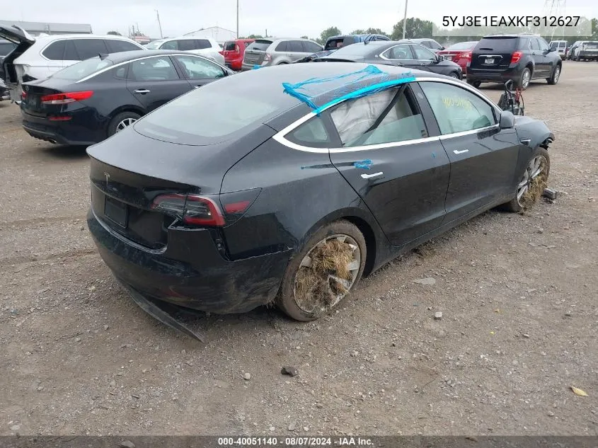 2019 Tesla Model 3 Long Range/Mid Range/Standard Range/Standard Range Plus VIN: 5YJ3E1EAXKF312627 Lot: 40051140