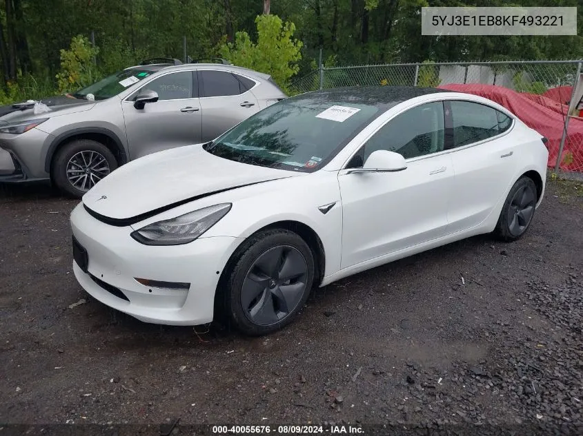 2019 Tesla Model 3 VIN: 5YJ3E1EB8KF493221 Lot: 40055676