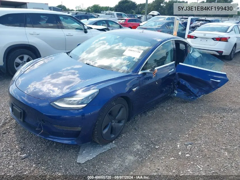 2019 Tesla Model 3 Long Range/Performance VIN: 5YJ3E1EB4KF199430 Lot: 40055720