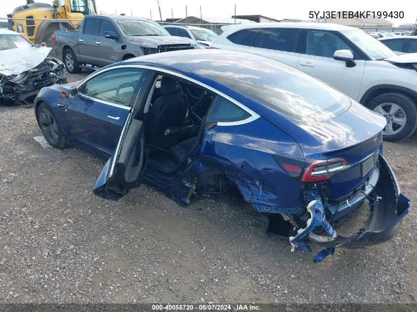 5YJ3E1EB4KF199430 2019 Tesla Model 3 Long Range/Performance