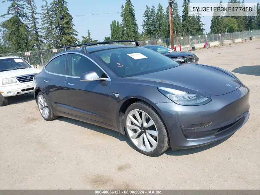 5YJ3E1EB3KF477458 2019 Tesla Model 3 Long Range/Performance