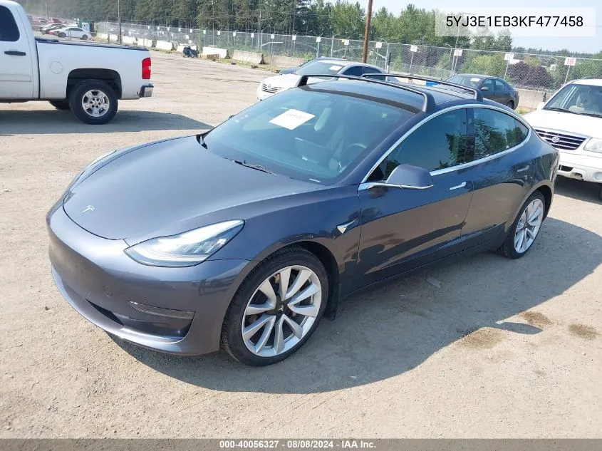 5YJ3E1EB3KF477458 2019 Tesla Model 3 Long Range/Performance