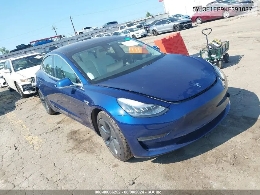 2019 Tesla Model 3 Long Range/Performance VIN: 5YJ3E1EB9KF391037 Lot: 40066252