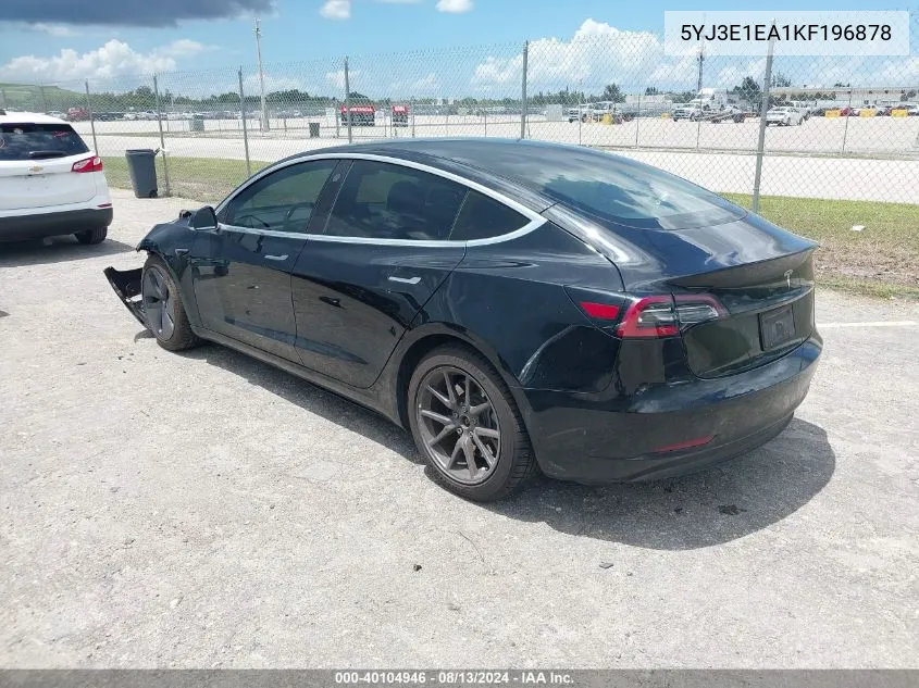 5YJ3E1EA1KF196878 2019 Tesla Model 3 Long Range/Mid Range/Standard Range/Standard Range Plus