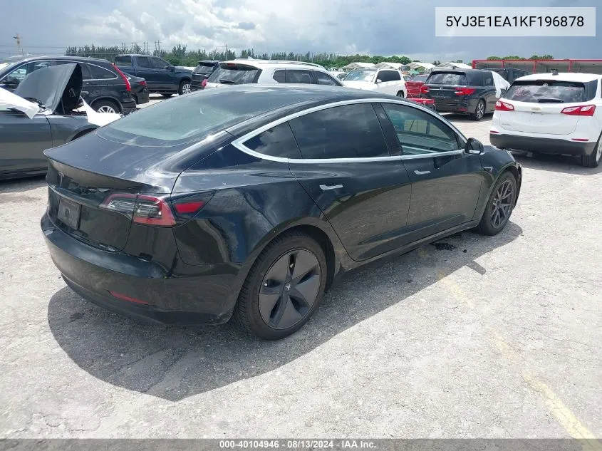 2019 Tesla Model 3 Long Range/Mid Range/Standard Range/Standard Range Plus VIN: 5YJ3E1EA1KF196878 Lot: 40104946