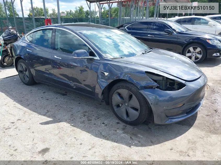 5YJ3E1EBXKF510150 2019 Tesla Model 3 Long Range/Performance