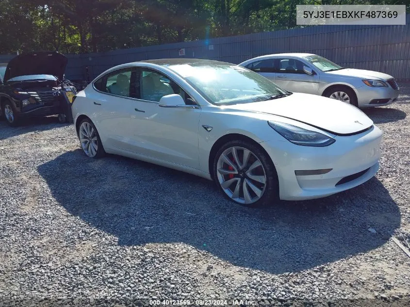 5YJ3E1EBXKF487369 2019 Tesla Model 3 Long Range/Performance