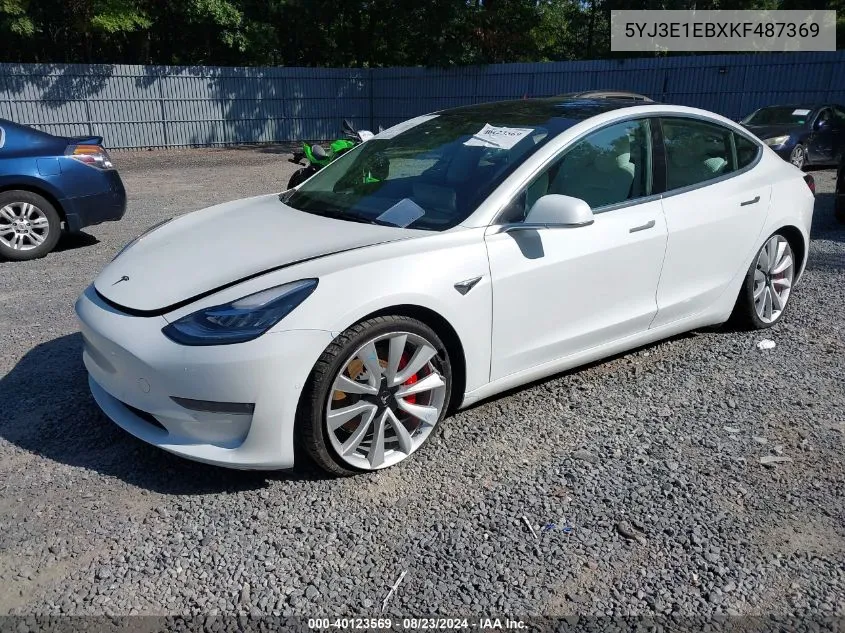 5YJ3E1EBXKF487369 2019 Tesla Model 3 Long Range/Performance