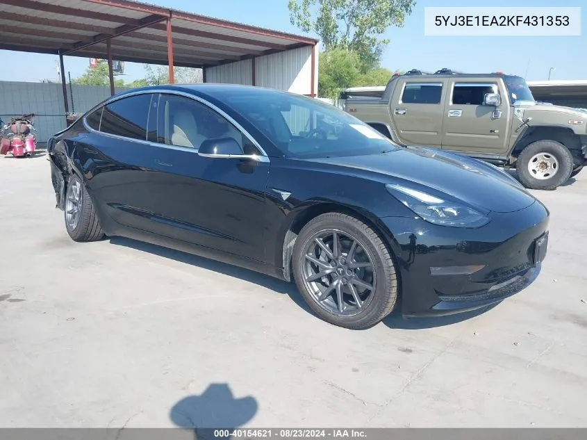 5YJ3E1EA2KF431353 2019 Tesla Model 3 Long Range/Mid Range/Standard Range/Standard Range Plus