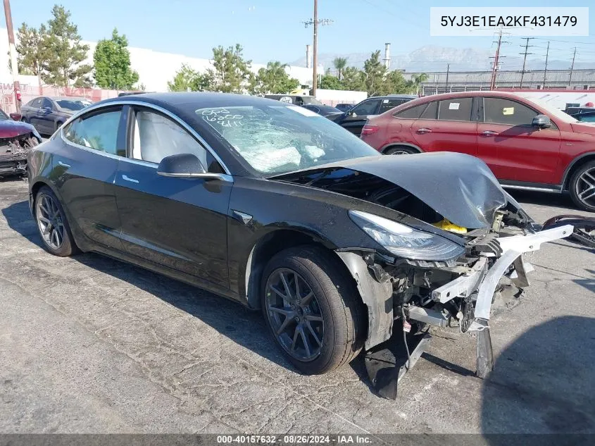 2019 Tesla Model 3 Long Range/Mid Range/Standard Range/Standard Range Plus VIN: 5YJ3E1EA2KF431479 Lot: 40157632