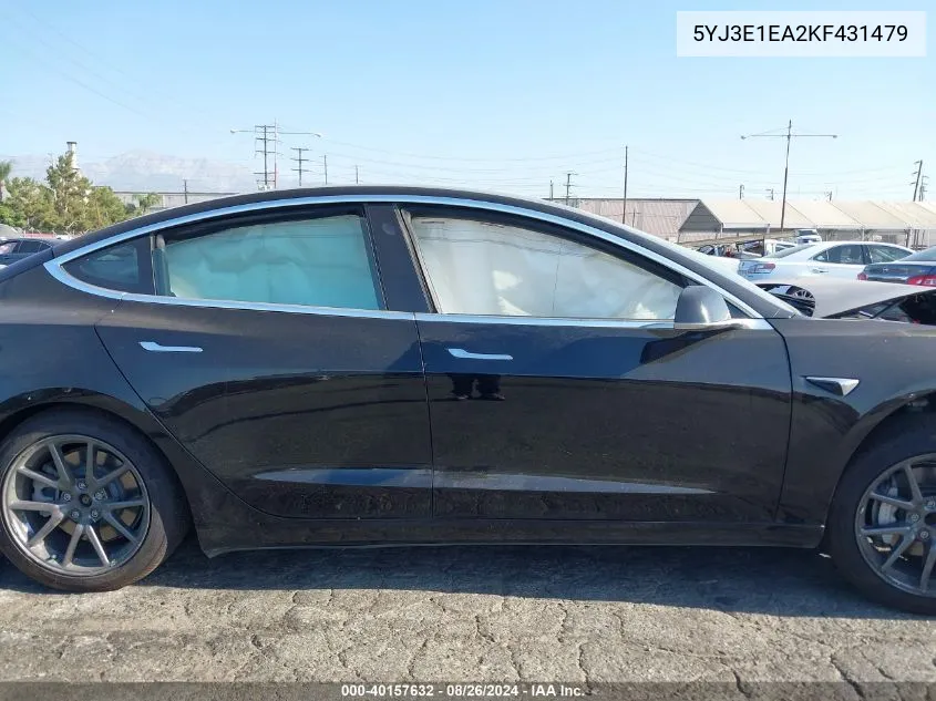 2019 Tesla Model 3 Long Range/Mid Range/Standard Range/Standard Range Plus VIN: 5YJ3E1EA2KF431479 Lot: 40157632