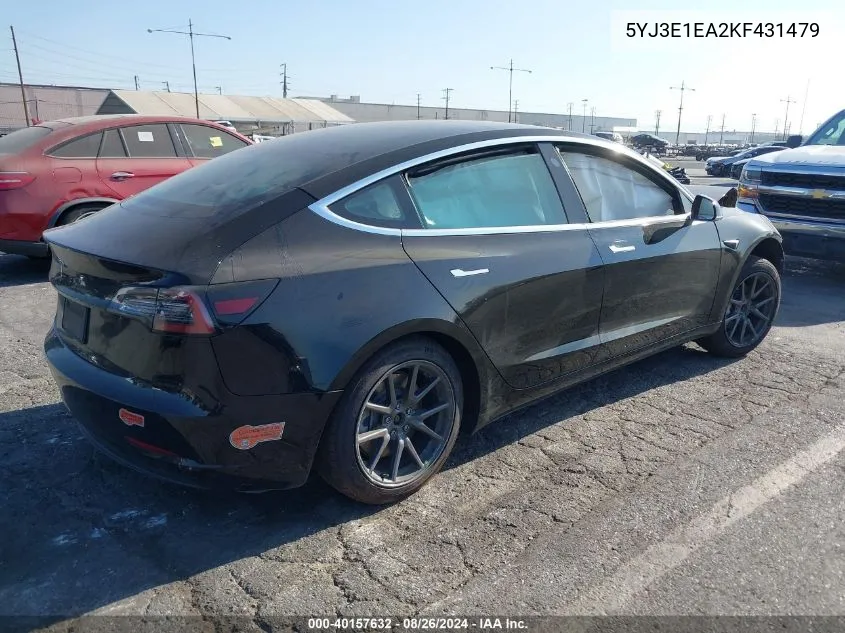 5YJ3E1EA2KF431479 2019 Tesla Model 3 Long Range/Mid Range/Standard Range/Standard Range Plus