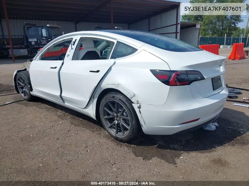 5YJ3E1EA7KF407601 2019 Tesla Model 3 Long Range/Mid Range/Standard Range/Standard Range Plus