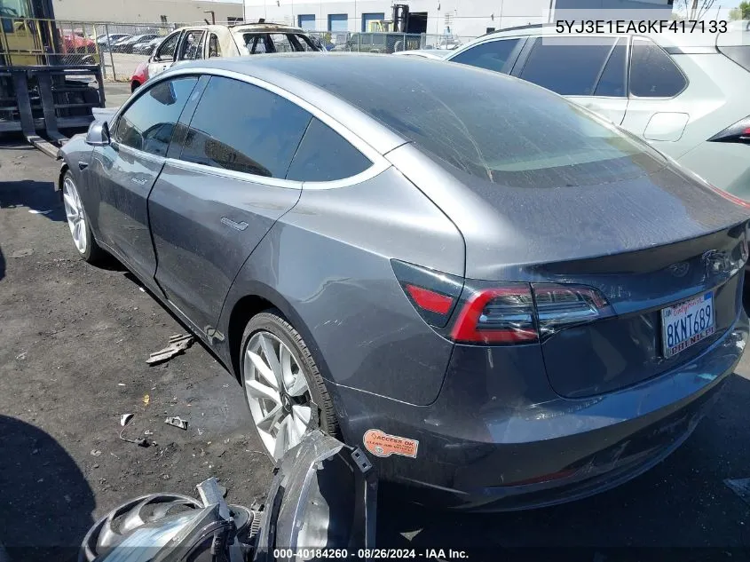 5YJ3E1EA6KF417133 2019 Tesla Model 3 Long Range/Mid Range/Standard Range/Standard Range Plus