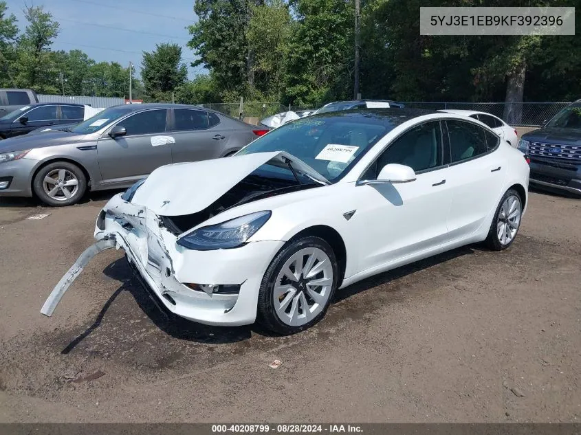 5YJ3E1EB9KF392396 2019 Tesla Model 3 Long Range/Performance