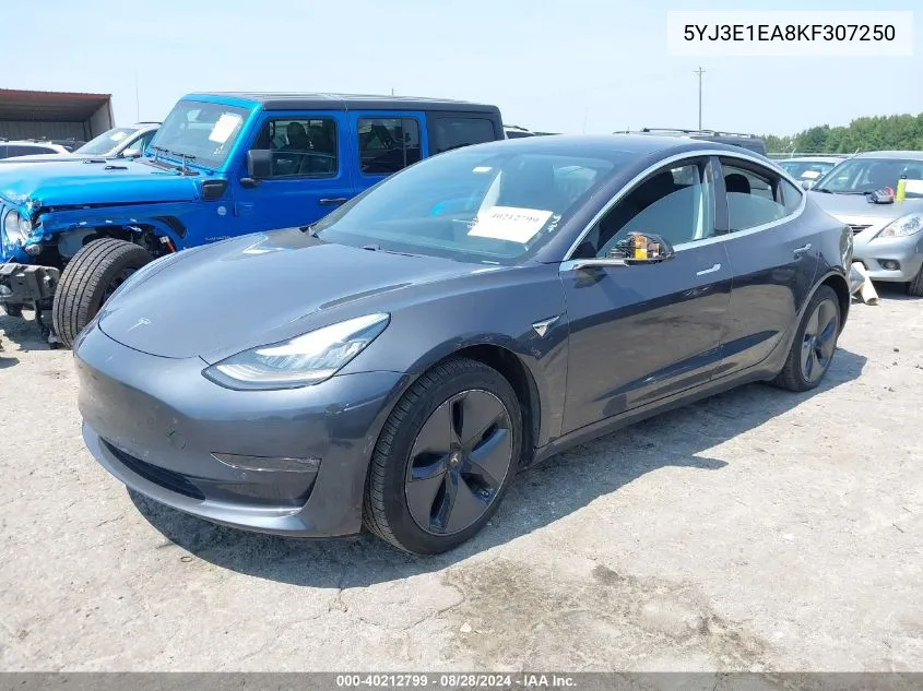 2019 Tesla Model 3 Long Range/Mid Range/Standard Range/Standard Range Plus VIN: 5YJ3E1EA8KF307250 Lot: 40212799