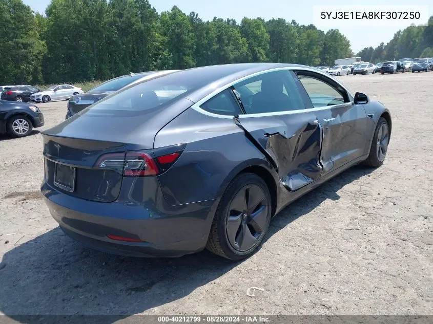 2019 Tesla Model 3 Long Range/Mid Range/Standard Range/Standard Range Plus VIN: 5YJ3E1EA8KF307250 Lot: 40212799