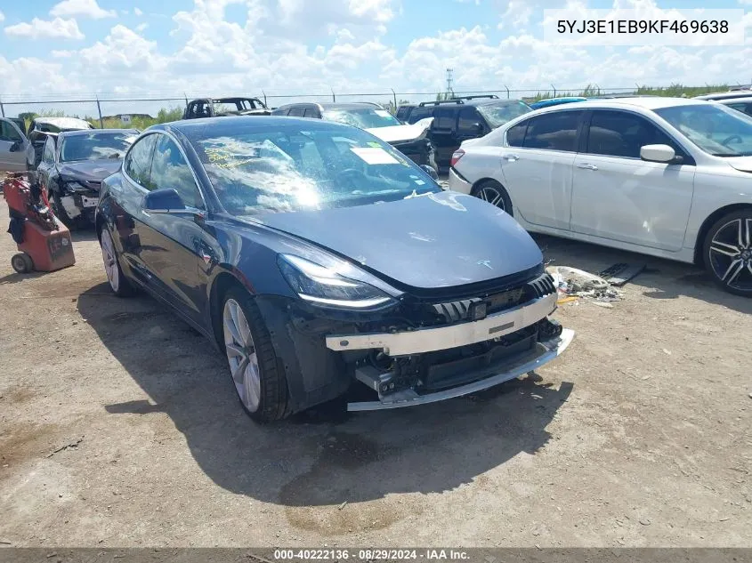 2019 Tesla Model 3 Long Range/Performance VIN: 5YJ3E1EB9KF469638 Lot: 40222136