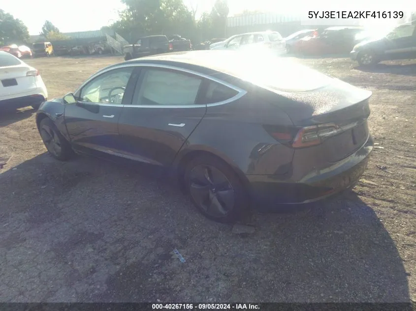 5YJ3E1EA2KF416139 2019 Tesla Model 3