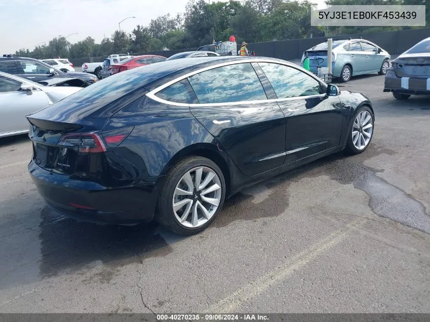 5YJ3E1EB0KF453439 2019 Tesla Model 3 Long Range/Performance