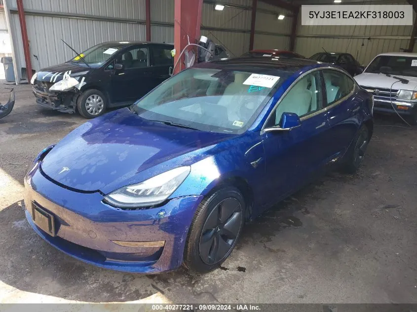 5YJ3E1EA2KF318003 2019 Tesla Model 3 Long Range/Mid Range/Standard Range/Standard Range Plus