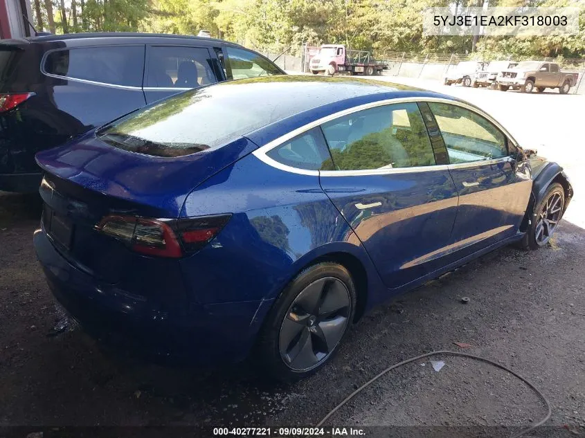 5YJ3E1EA2KF318003 2019 Tesla Model 3 Long Range/Mid Range/Standard Range/Standard Range Plus