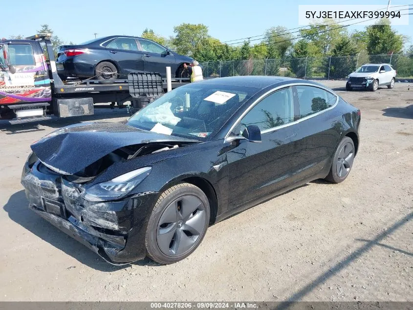 2019 Tesla Model 3 Long Range/Mid Range/Standard Range/Standard Range Plus VIN: 5YJ3E1EAXKF399994 Lot: 40278206