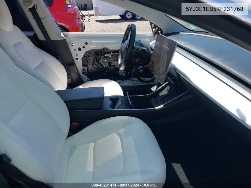 5YJ3E1EB5KF231768 2019 Tesla Model 3 Long Range/Performance