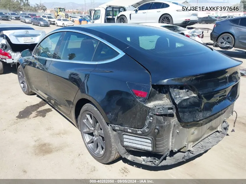 2019 Tesla Model 3 Long Range/Mid Range/Standard Range/Standard Range Plus VIN: 5YJ3E1EAXKF397646 Lot: 40282050