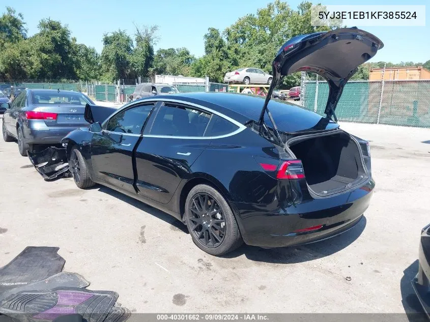 5YJ3E1EB1KF385524 2019 Tesla Model 3 Long Range/Performance