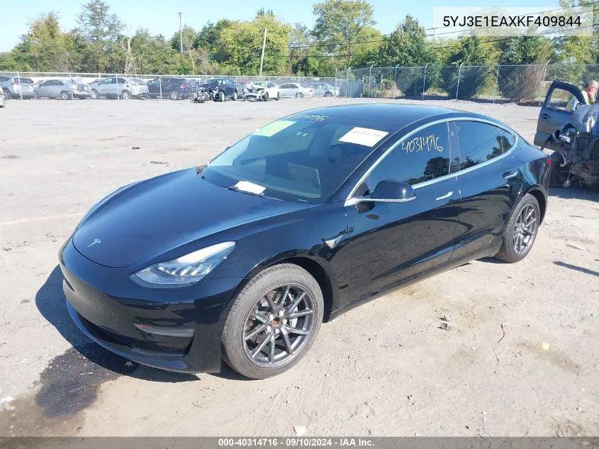 2019 Tesla Model 3 Long Range/Mid Range/Standard Range/Standard Range Plus VIN: 5YJ3E1EAXKF409844 Lot: 40314716