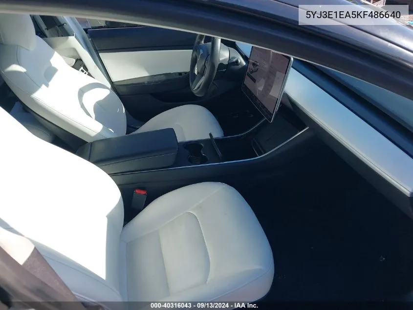 5YJ3E1EA5KF486640 2019 Tesla Model 3