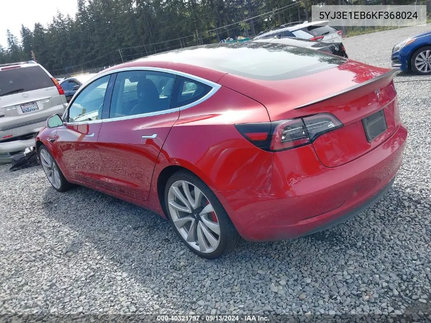 5YJ3E1EB6KF368024 2019 Tesla Model 3 Long Range/Performance