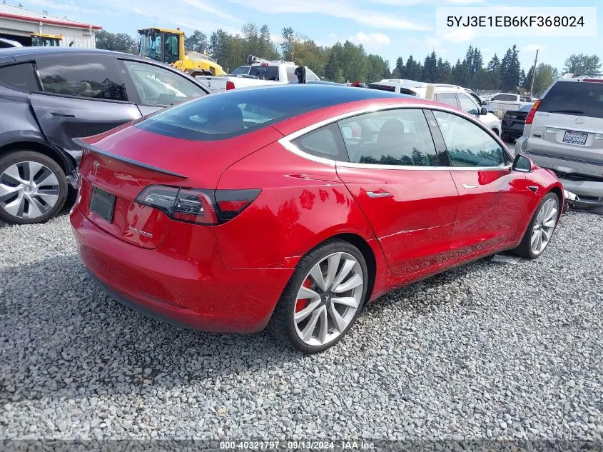 5YJ3E1EB6KF368024 2019 Tesla Model 3 Long Range/Performance