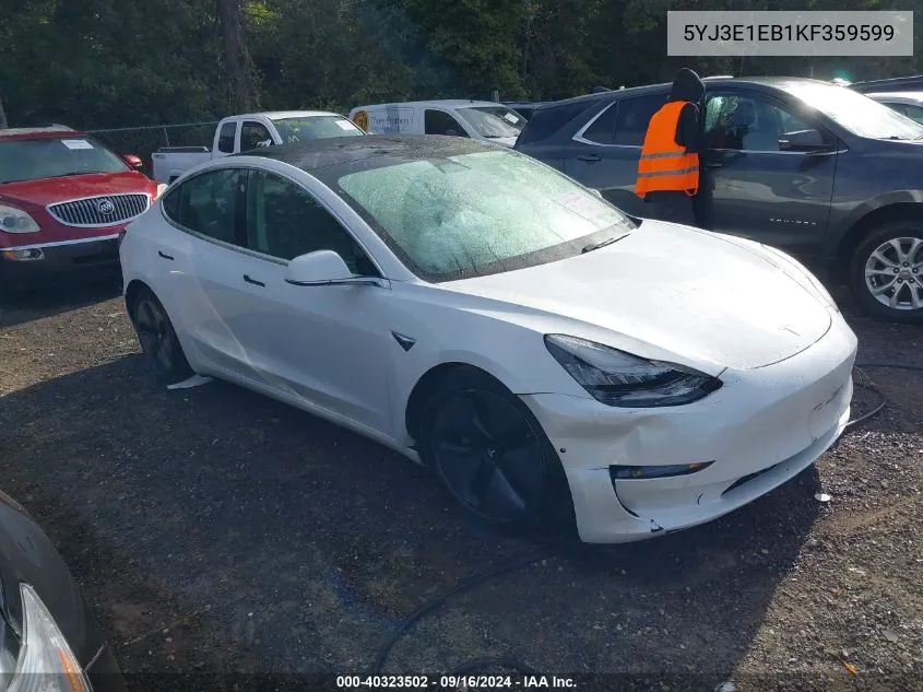 5YJ3E1EB1KF359599 2019 Tesla Model 3 Long Range/Performance