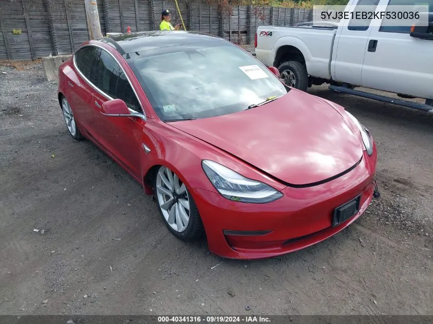 5YJ3E1EB2KF530036 2019 Tesla Model 3 Long Range/Performance