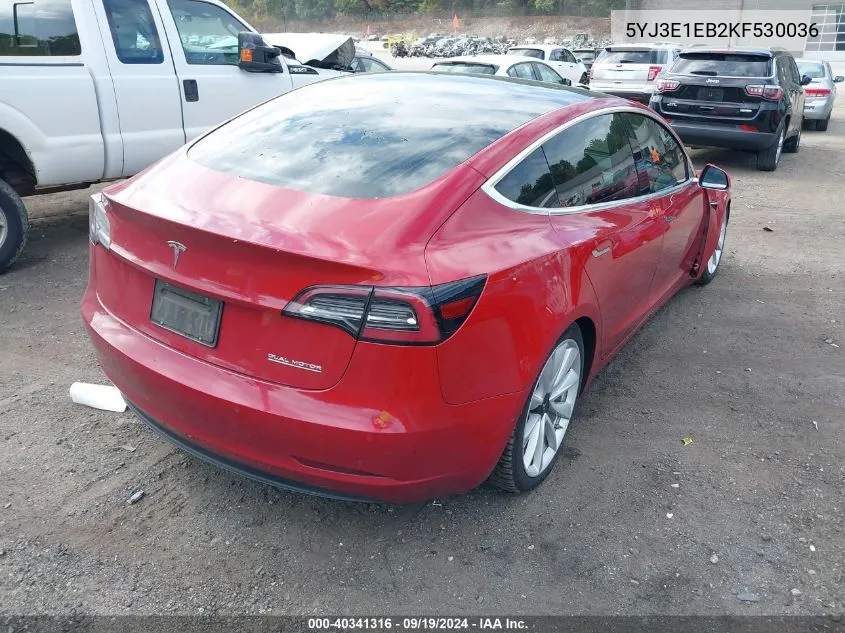 5YJ3E1EB2KF530036 2019 Tesla Model 3 Long Range/Performance