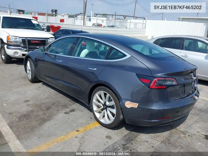 5YJ3E1EB7KF465202 2019 Tesla Model 3