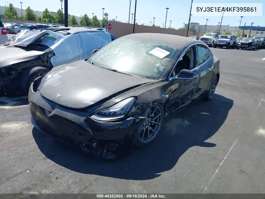 2019 Tesla Model 3 Long Range/Mid Range/Standard Range/Standard Range Plus VIN: 5YJ3E1EA4KF395861 Lot: 40352502