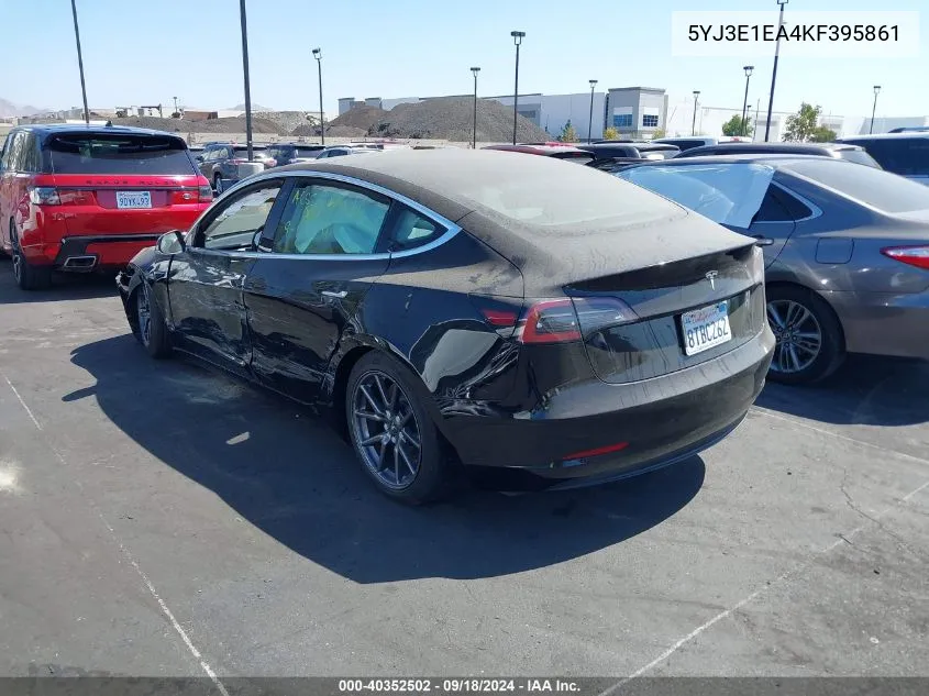 2019 Tesla Model 3 Long Range/Mid Range/Standard Range/Standard Range Plus VIN: 5YJ3E1EA4KF395861 Lot: 40352502